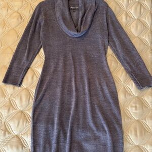 Connected Apparel Charcoal Cowl Neck Sweater Dress